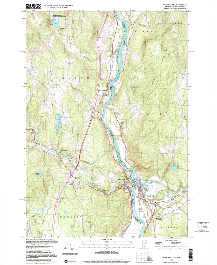 Woodsville, NH-VT (1999, 24000-Scale) Map by United States
