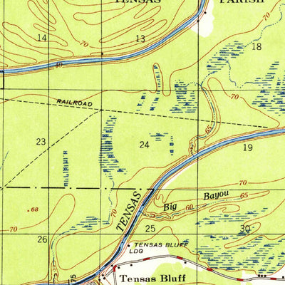 United States Geological Survey Woodville, LA (1958, 62500-Scale) digital map
