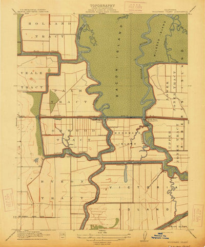 United States Geological Survey Woodward Island, CA (1913, 31680-Scale) digital map