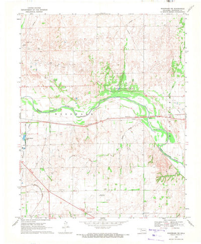 United States Geological Survey Woodward NE, OK (1969, 24000-Scale) digital map