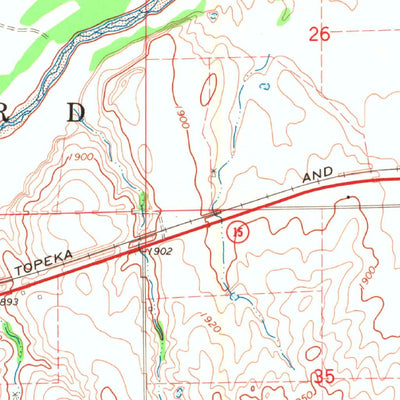 United States Geological Survey Woodward NE, OK (1969, 24000-Scale) digital map