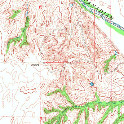 United States Geological Survey Woodward NE, OK (1969, 24000-Scale) digital map