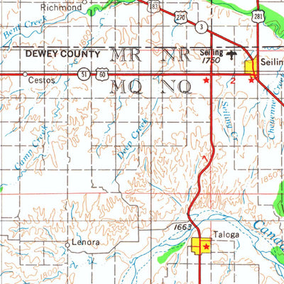 United States Geological Survey Woodward, OK-KS (1955, 250000-Scale) digital map