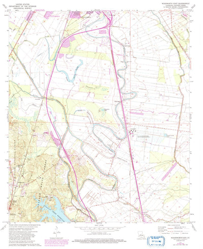 United States Geological Survey Woodworth East, LA (1972, 24000-Scale) digital map