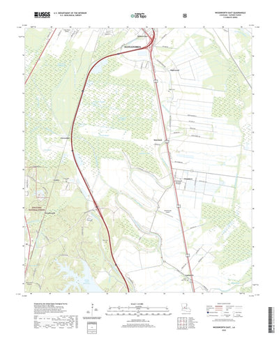 United States Geological Survey Woodworth East, LA (2020, 24000-Scale) digital map