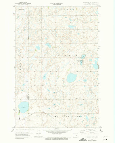 United States Geological Survey Woodworth NW, ND (1972, 24000-Scale) digital map