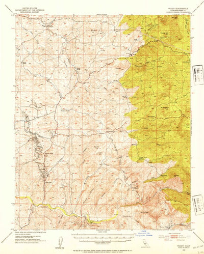 United States Geological Survey Woody, CA (1952, 62500-Scale) digital map