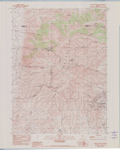 United States Geological Survey Woody Canyon, NV (1982, 24000-Scale) digital map
