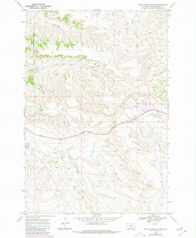 United States Geological Survey Woody Mountain NW, MT (1969, 24000-Scale) digital map