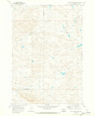 United States Geological Survey Woody Mountain SE, MT (1969, 24000-Scale) digital map