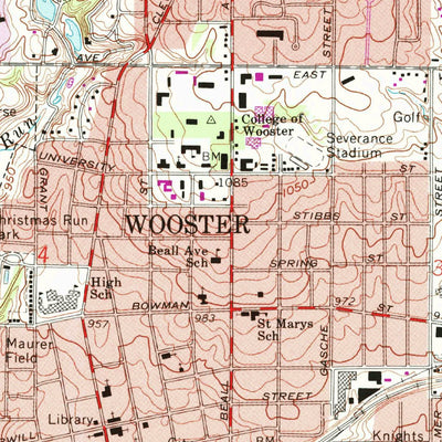 United States Geological Survey Wooster, OH (1961, 24000-Scale) digital map