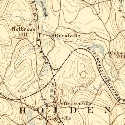 United States Geological Survey Worcester, MA (1892, 62500-Scale) digital map