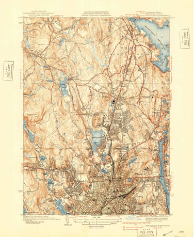 United States Geological Survey Worcester North, MA (1939, 31680-Scale) digital map