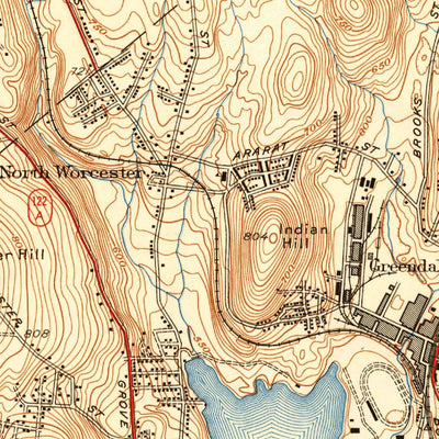 United States Geological Survey Worcester North, MA (1939, 31680-Scale) digital map