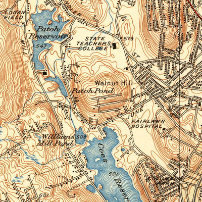 United States Geological Survey Worcester North, MA (1939, 31680-Scale) digital map