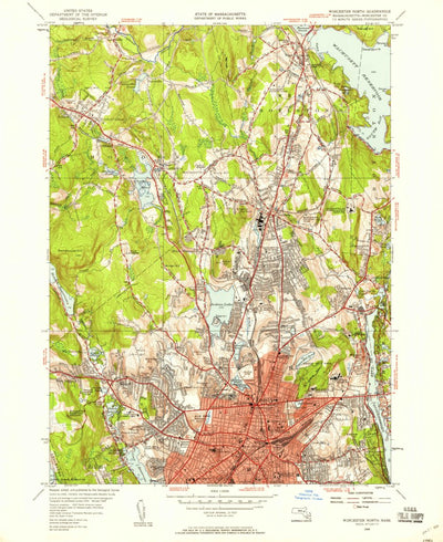 United States Geological Survey Worcester North, MA (1948, 24000-Scale) digital map