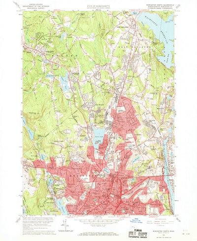 United States Geological Survey Worcester North, MA (1960, 24000-Scale) digital map