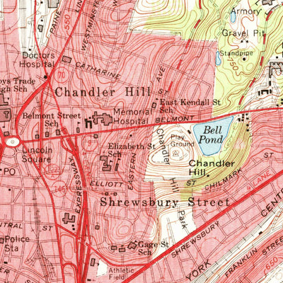 United States Geological Survey Worcester North, MA (1960, 24000-Scale) digital map