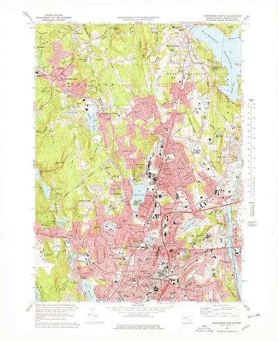 United States Geological Survey Worcester North, MA (1974, 25000-Scale) digital map