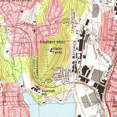 United States Geological Survey Worcester North, MA (1974, 25000-Scale) digital map