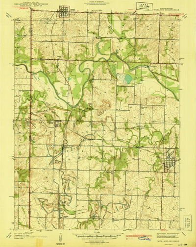 United States Geological Survey Worland, MO-KS (1940, 24000-Scale) digital map
