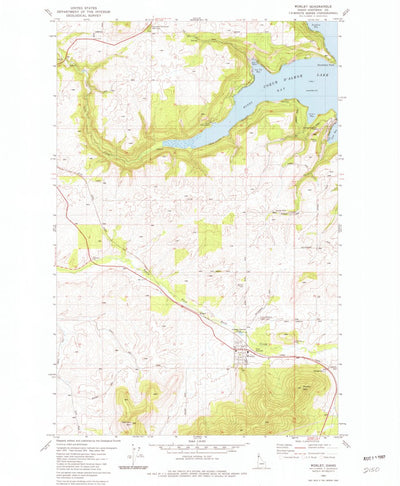 United States Geological Survey Worley, ID (1981, 24000-Scale) digital map