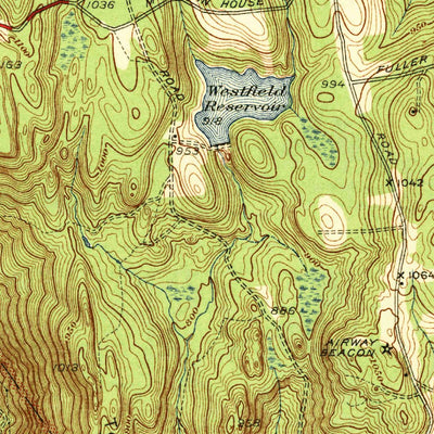 United States Geological Survey Woronoco, MA (1942, 31680-Scale) digital map