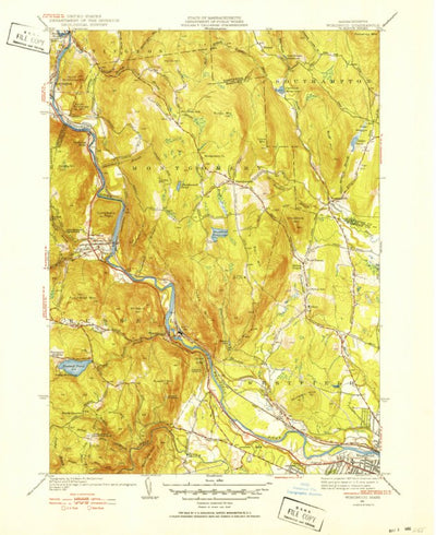 United States Geological Survey Woronoco, MA (1951, 31680-Scale) digital map