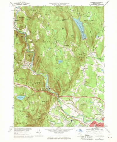 United States Geological Survey Woronoco, MA (1967, 24000-Scale) digital map