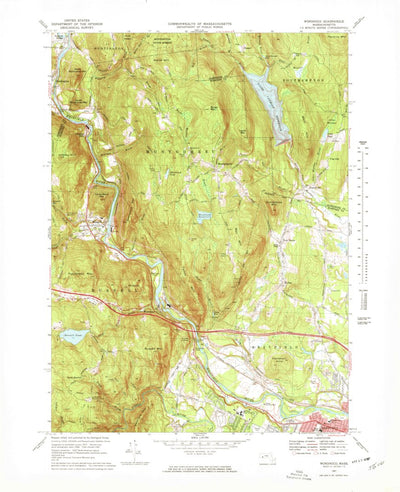 United States Geological Survey Woronoco, MA (1967, 25000-Scale) digital map