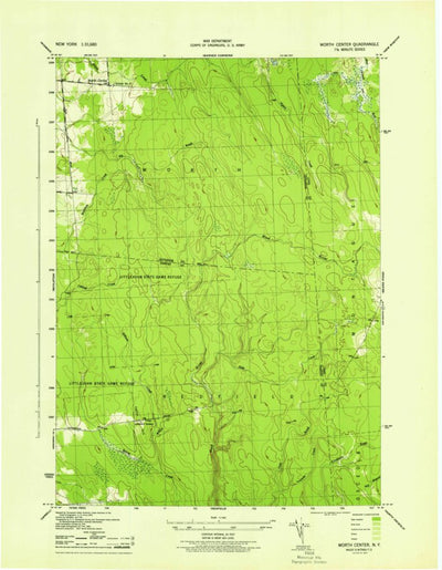 United States Geological Survey Worth Center, NY (1943, 31680-Scale) digital map