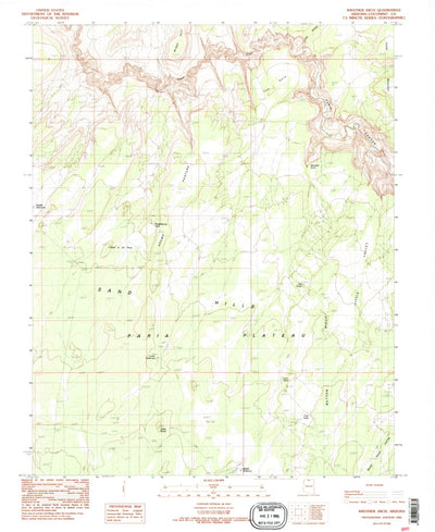 United States Geological Survey Wrather Arch, AZ (1985, 24000-Scale) digital map