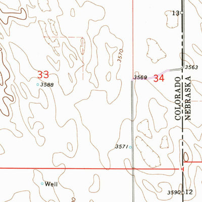 United States Geological Survey Wray NE, CO-NE (1971, 24000-Scale) digital map