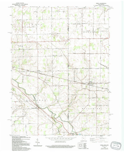 United States Geological Survey Wren, OH-IN (1960, 24000-Scale) digital map