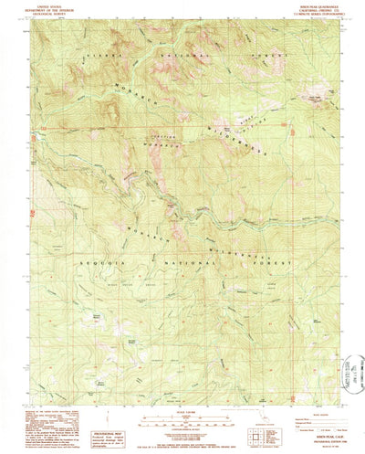 United States Geological Survey Wren Peak, CA (1986, 24000-Scale) digital map