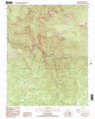 United States Geological Survey Wren Peak, CA (1992, 24000-Scale) digital map