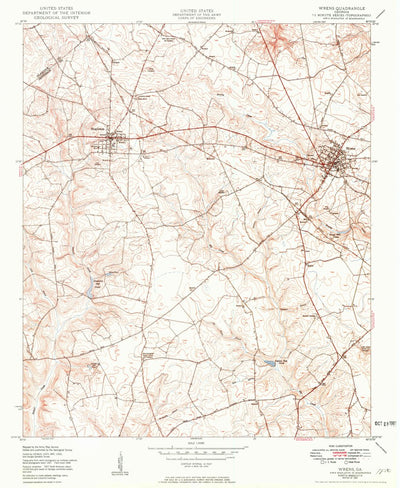 United States Geological Survey Wrens, GA (1950, 24000-Scale) digital map