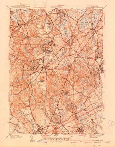 United States Geological Survey Wrentham, MA (1940, 31680-Scale) digital map