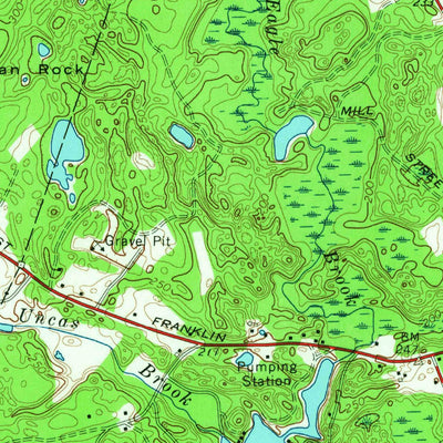 United States Geological Survey Wrentham, MA (1964, 24000-Scale) digital map