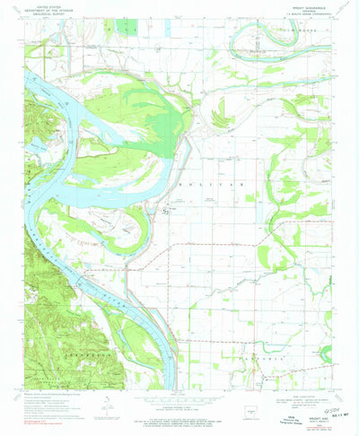 United States Geological Survey Wright, AR (1970, 24000-Scale) digital map
