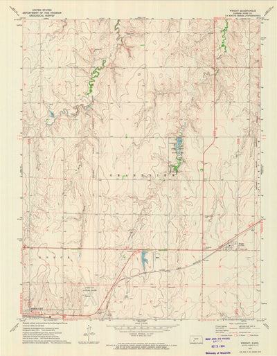 United States Geological Survey Wright, KS (1972, 24000-Scale) digital map