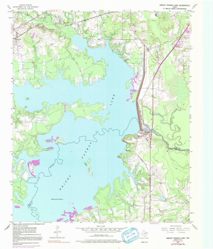 Wright Patman Lake, TX (1954, 24000-Scale) Map by United States ...