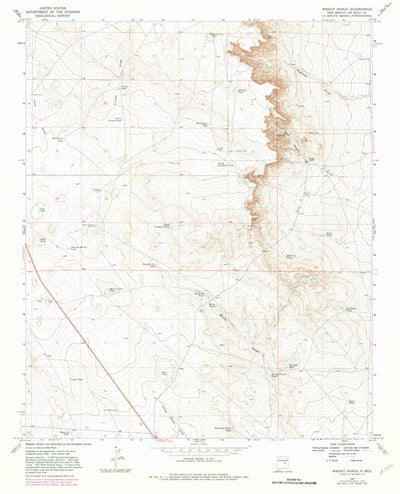 United States Geological Survey Wright Ranch, NM (1967, 24000-Scale) digital map