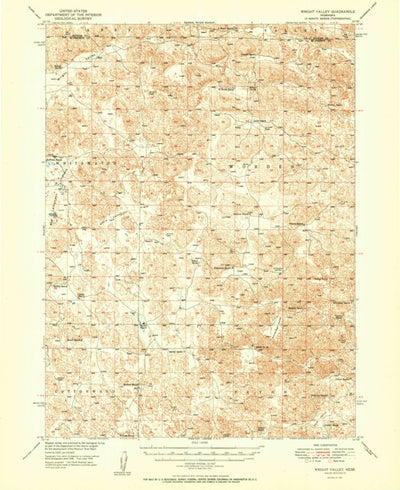 United States Geological Survey Wright Valley, NE (1951, 62500-Scale) digital map