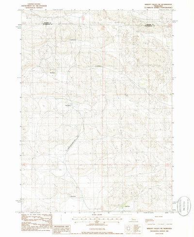 United States Geological Survey Wright Valley NE, NE (1985, 24000-Scale) digital map