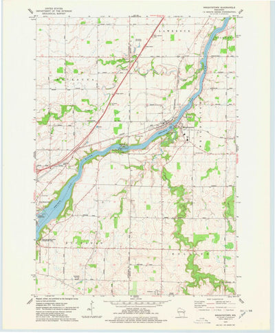 United States Geological Survey Wrightstown, WI (1974, 24000-Scale) digital map