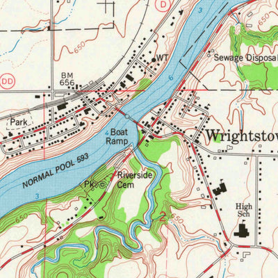 United States Geological Survey Wrightstown, WI (1974, 24000-Scale) digital map