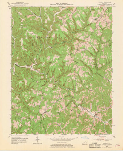 United States Geological Survey Wrigley, KY (1953, 24000-Scale) digital map
