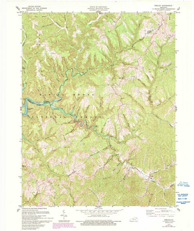 United States Geological Survey Wrigley, KY (1977, 24000-Scale) digital map