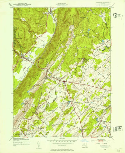 United States Geological Survey Wurtsboro, NY (1943, 24000-Scale) digital map